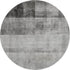 8' Gray And Ivory Abstract Washable Round Rug With UV Protection