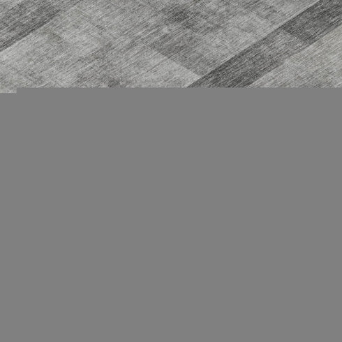 8' Gray And Ivory Abstract Washable Round Rug With UV Protection