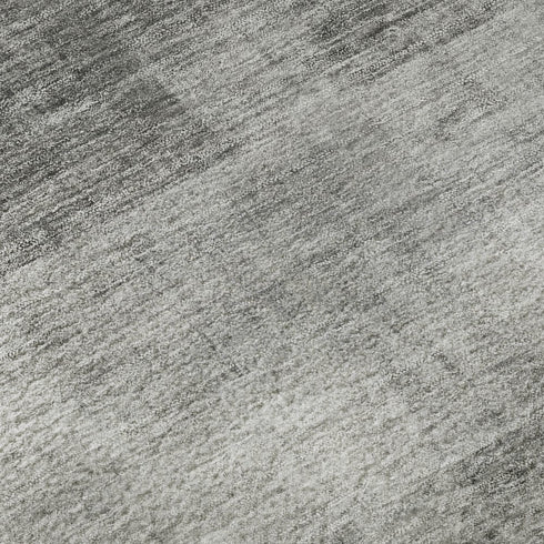 8' Gray And Ivory Abstract Washable Round Rug With UV Protection
