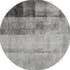 8' Gray And Ivory Abstract Washable Round Rug With UV Protection