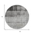 8' Gray And Ivory Abstract Washable Round Rug With UV Protection