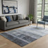 5' X 8' Navy Blue And Ivory Abstract Washable Area Rug With UV Protection