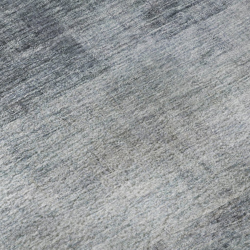 5' X 8' Navy Blue And Ivory Abstract Washable Area Rug With UV Protection