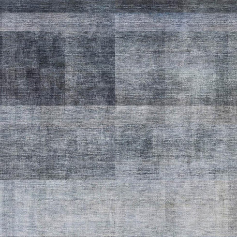 5' X 8' Navy Blue And Ivory Abstract Washable Area Rug With UV Protection