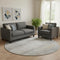 8' Taupe And Ivory Abstract Washable Round Rug With UV Protection