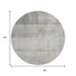 8' Taupe And Ivory Abstract Washable Round Rug With UV Protection