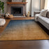 9' X 12' Navy Blue And Orange Ombre Washable Area Rug With UV Protection