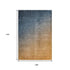 9' X 12' Navy Blue And Orange Ombre Washable Area Rug With UV Protection