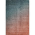 8' X 10' Teal And Rust Ombre Washable Area Rug With UV Protection
