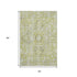 9' X 12' Fern Green And Ivory Oriental Washable Area Rug With UV Protection