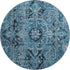 9' X 12' Blue And Ivory Oriental Washable Area Rug With UV Protection