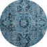 9' X 12' Blue And Ivory Oriental Washable Area Rug With UV Protection