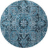9' X 12' Blue And Ivory Oriental Washable Area Rug With UV Protection