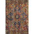 9' X 12' Rust Blue And Gold Oriental Washable Area Rug With UV Protection