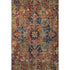 9' X 12' Rust Blue And Gold Oriental Washable Area Rug With UV Protection