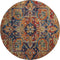 9' X 12' Rust Blue And Gold Oriental Washable Area Rug With UV Protection