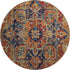 9' X 12' Rust Blue And Gold Oriental Washable Area Rug With UV Protection