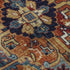 9' X 12' Rust Blue And Gold Oriental Washable Area Rug With UV Protection
