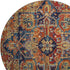 9' X 12' Rust Blue And Gold Oriental Washable Area Rug With UV Protection