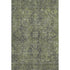 9' X 12' Green And Gray Medallion Distressed Washable Area Rug With UV Protection