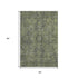 9' X 12' Green And Gray Medallion Distressed Washable Area Rug With UV Protection