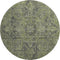 9' X 12' Green And Gray Medallion Distressed Washable Area Rug With UV Protection
