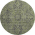 9' X 12' Green And Gray Medallion Distressed Washable Area Rug With UV Protection