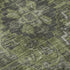 9' X 12' Green And Gray Medallion Distressed Washable Area Rug With UV Protection