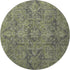 9' X 12' Green And Gray Medallion Distressed Washable Area Rug With UV Protection