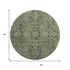 9' X 12' Green And Gray Medallion Distressed Washable Area Rug With UV Protection