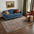 9' X 12' Red And Blue Medallion Distressed Washable Area Rug With UV Protection