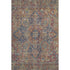 9' X 12' Red And Blue Medallion Distressed Washable Area Rug With UV Protection