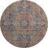 9' X 12' Red And Blue Medallion Distressed Washable Area Rug With UV Protection