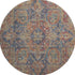9' X 12' Red And Blue Medallion Distressed Washable Area Rug With UV Protection