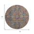 9' X 12' Red And Blue Medallion Distressed Washable Area Rug With UV Protection