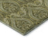 9' X 12' Green And Ivory Floral Washable Area Rug With UV Protection