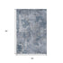 5' X 8' Blue And Ivory Abstract Washable Area Rug With UV Protection