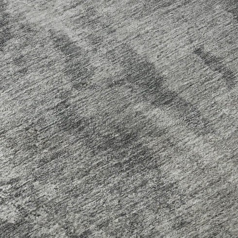 5' X 8' Gray And Ivory Abstract Washable Area Rug With UV Protection