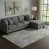 8' X 10' Green And Ivory Abstract Washable Area Rug With UV Protection