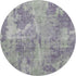8' Purple And Ivory Abstract Washable Round Rug With UV Protection