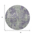8' Purple And Ivory Abstract Washable Round Rug With UV Protection