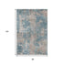 8' X 10' Teal And Ivory Abstract Washable Area Rug With UV Protection