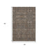 9' X 12' Chocolate And Gray Tribal Washable Area Rug With UV Protection