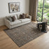 9' X 12' Chocolate And Gray Tribal Washable Area Rug With UV Protection