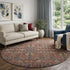 9' X 12' Red Gold And Gray Tribal Washable Area Rug With UV Protection