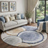 9' X 12' Beige Blue And Ivory Woodland Lodge Washable Area Rug With UV Protection