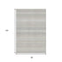 8' X 10' Ivory And Beige Striped Washable Area Rug With UV Protection