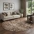 9' X 12' Chocolate And Beige Ikat Washable Area Rug With UV Protection