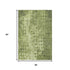 9' X 12' Olive Green And Ivory Ikat Washable Area Rug With UV Protection