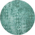5' X 8' Teal And Ivory Ikat Washable Area Rug With UV Protection